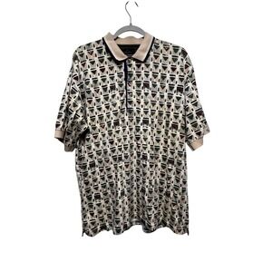 VTG Greg Norman Mens Polo Shirt L Abstract Geometric Golf Grandpacore Dadcore